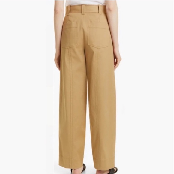 Vince Seam Front Cotton Straight Leg‎ Pants Tan Size 10 High Rise - Picture 2 of 15